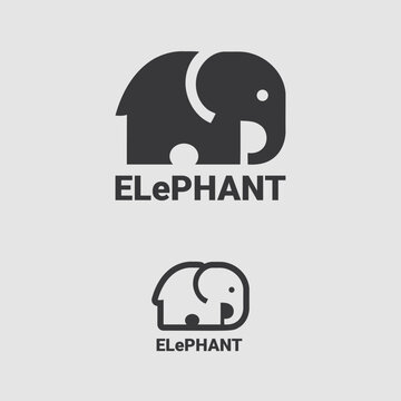 Elephant Logo Puzzle Piece Design.