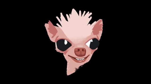 A video showcasing a cartoon piglet with a spiky haircut and cool shades on a black background