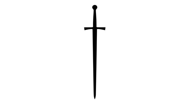 Sword with crossguard and pommel.