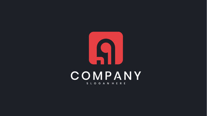 Fototapeta premium Minimalist Letter A Logo Design in a Rounded Square