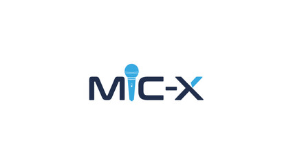 Fototapeta premium MIC-X Minimalist Logo Design with Microphone Icon