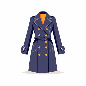 Illustration of a Double-Breasted Trench Coat