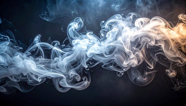 A mesmerizing swirl of illuminated smoke against a dark background