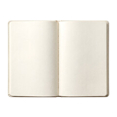 Naklejka premium Open blank notebook with textured cover, isolated on transparent background