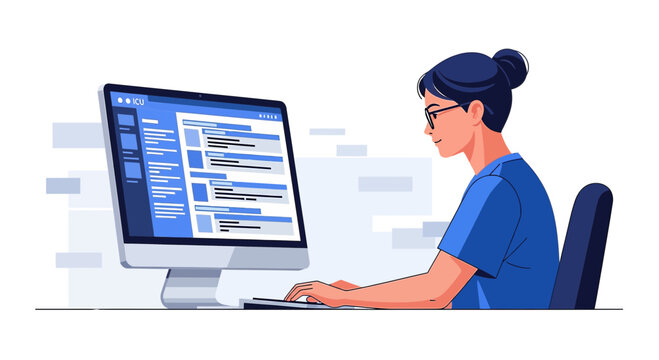 Woman Programmer Working on Computer, Coding Software, Developing Website, Analyzing Data