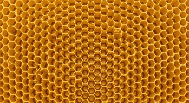 Golden honeycomb texture with orange and brown cells
