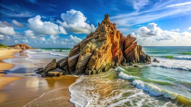 Formation de rocher creus? sur la plage de Jericoacoara