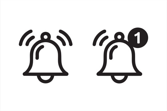 Alert bell icons for mobile apps websites and dashboards