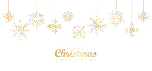 new year and chiristmas festive greeting background top view decorative ornament and snow flake © OnlineInfinite 