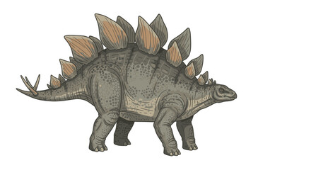 Fototapeta premium Stegosaurus illustration ancient dinosaur with detailed spikes and scales