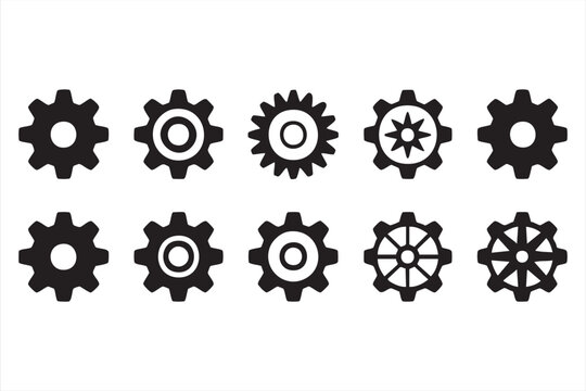 Settings gear icons for apps websites dashboards and admin panels