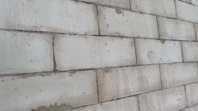 Close-up Texture of Lightweight Concrete Block Wall