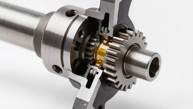 Open differential gear assembly showing internal teeth engagement and mechanical components