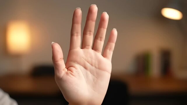 Close up of a hand showing palm.