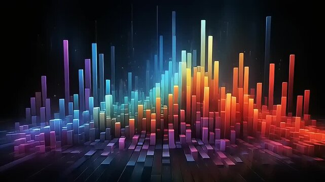 Colorful Bar Graph Animation Background.