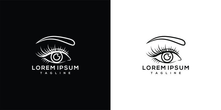 Elegant Eye Logo with Lashes and Brow