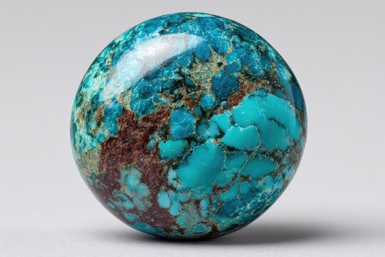 Chrysocolla Gemstone: A captivating close-up of a Chrysocolla gemstone, showcasing its vibrant turquoise hues and intricate patterns, a testament to nature's artistry.