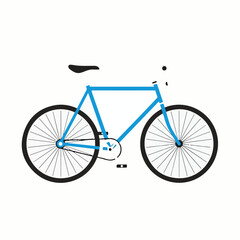 Fototapeta premium Simple blue bicycle with black wheels