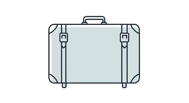 Simple gray suitcase icon