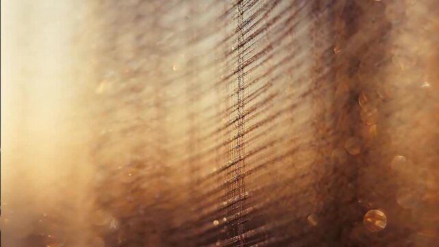 Seamless Loop 4K Background. Warm Glowing Light Through Blurred Vertical Wood Blinds. Minimalist Abstract Motion Texture for Corporate Presentation, Church Worship, and Elegant Event Backdrop