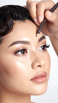 A woman having her eyebrow shaped