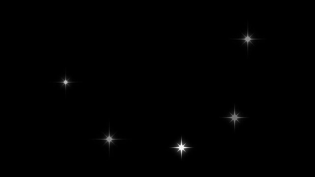 Sparkling stars Shine animation Twinkle star sparkle, white cartoon, flat, vector, doodles style stars blinking, glitter on black screen background, night sky. Glowing stars sparkle on transparent