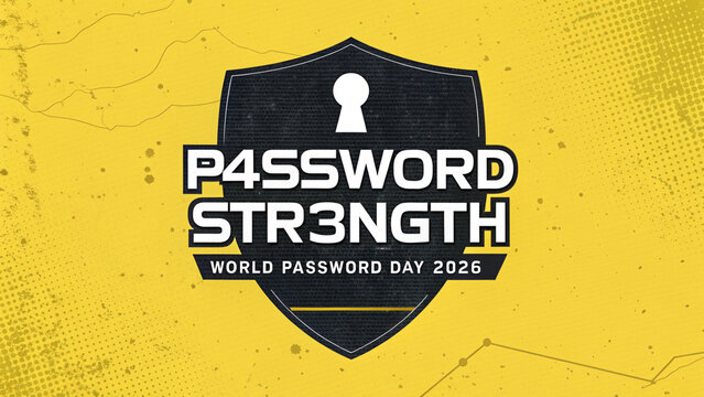 Digital graphic design promoting password security for world password day twenty twenty six