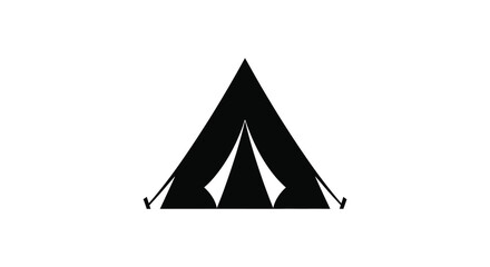 Black tent shape against a white background silhouette high quality professional detailed © nhpvect02
