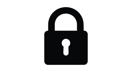 Naklejka premium Black padlock silhouette on a white background silhouette high quality professional detailed