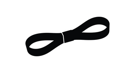 Black rope with knot silhouette on a white background high quality professional © nhpvect02