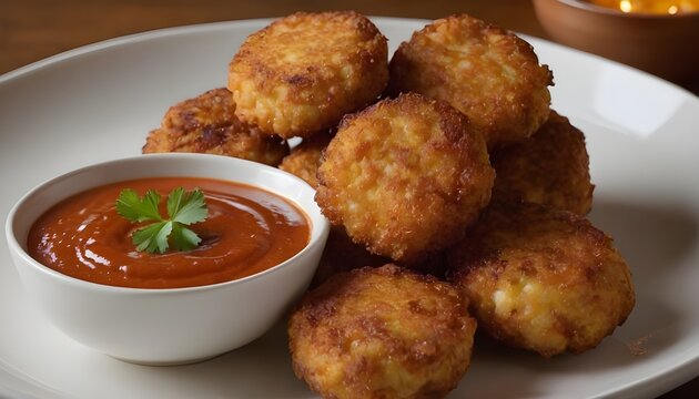 conch fritters on a plate