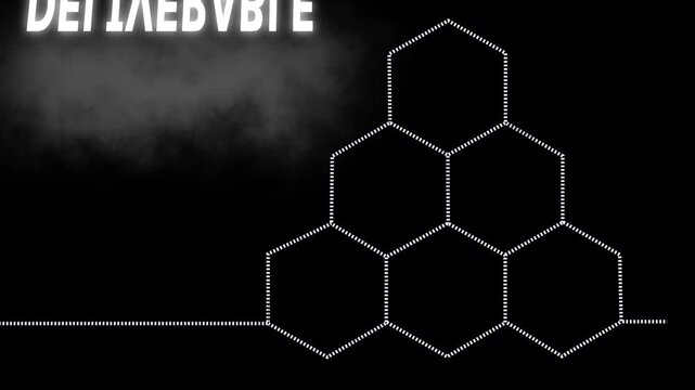 Business deliverable strategy infographic with hexagon and motion