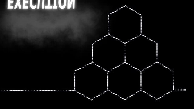 Business execution strategy infographic with hexagon animation