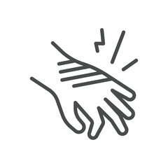 Obraz premium Itchy skin thin line icon for itching, dermatitis and skin irritation. Editable stroke. Vector illustration.