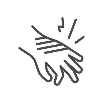 Itchy skin thin line icon for itching, dermatitis and skin irritation. Editable stroke. Vector illustration.