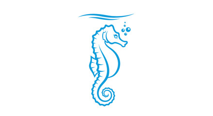 Elegant seahorse illustration against white background for design projects © bayu