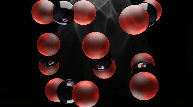 High Detail 3D Render of Carbon Dioxide CO2 Molecular Structures, Greenhouse Gas Emissions Global Warming Climate Change Chemistry Science Concept, Pollution, Carbon neutrality, Net Zero emission, DFT