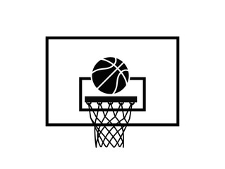 Basketball hoop and ball icon a simple sports illustration © Mukta