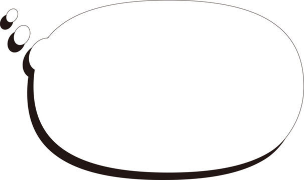 Oval comic thought bubble with small trailing clouds isolated on transparent background