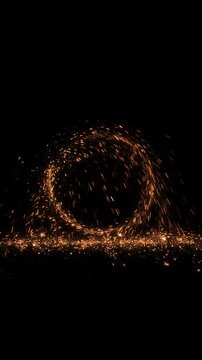 Magical circular portal grows to open and close, Sparky portal effect, bundle Spark effect intro Sparky portal effect, Magic Portal Sparkling Circle of Fire Visual Sparkling Ring of Fire
