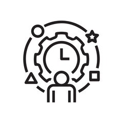 Fototapeta premium Efficient Work Environments Icon Line Vector Illustration