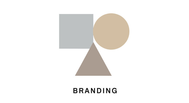 Geometric shapes branding design elements.