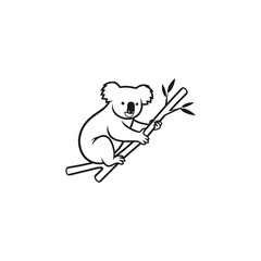 Fototapeta premium A cute koala sitting on branch.