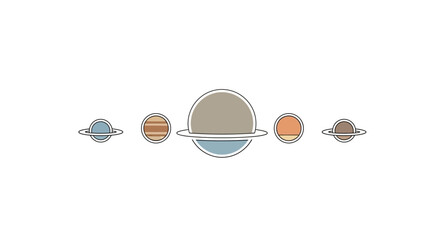Solar System Planet Icons. © mursidi