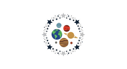 Solar System Planet Icons. © mursidi