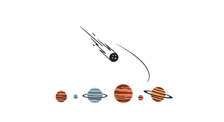 Solar System Planets and Comet. © mursidi