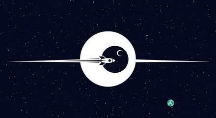 Space Station Orbiting Planet Satellite. © mursidi