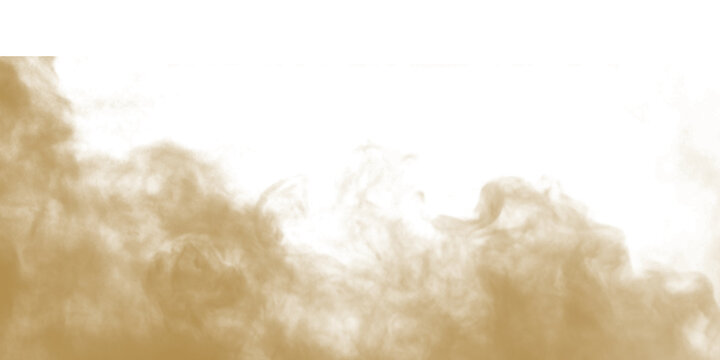  Dust sand soil smoke cloud particles isolated on transparent white background. Brown sandstorm smog sand dust explosion rising. Design elements for Compositing, covering