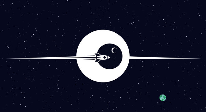 Space Station Orbiting Planet Satellite.