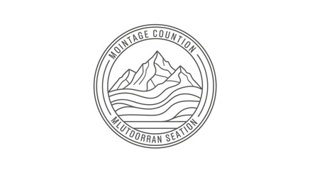 Obraz premium Vintage Country Mountain Station Logo.
